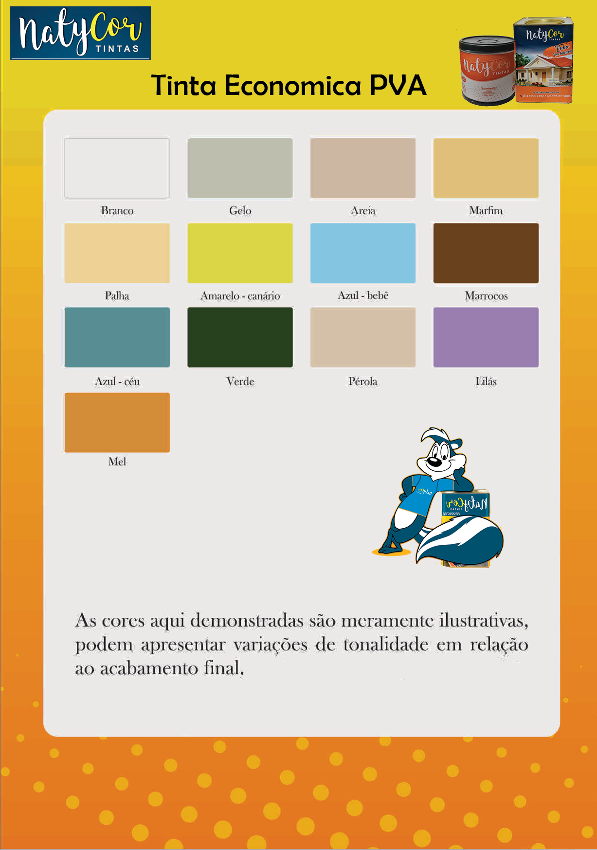 CARTELA DE CORES PVA